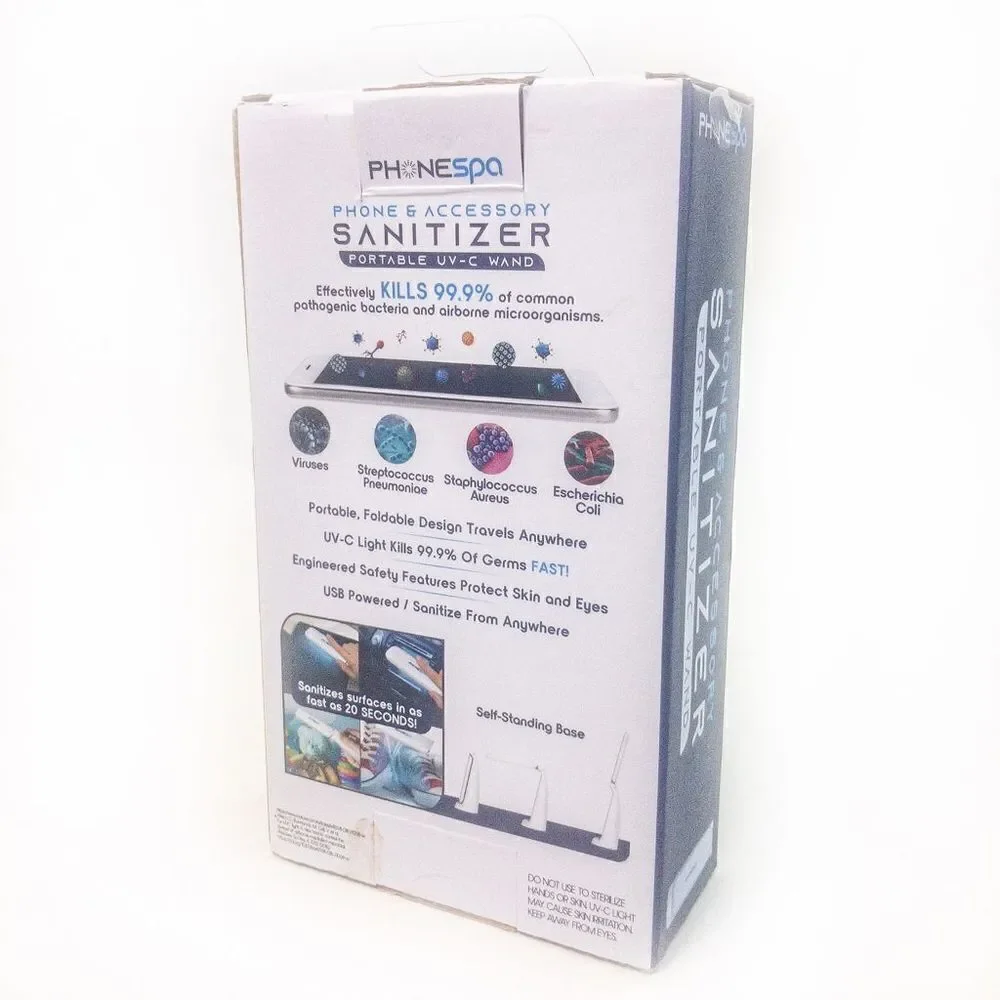 New In Box Phonespa Phone Sanitizer Portable UV-C Wand